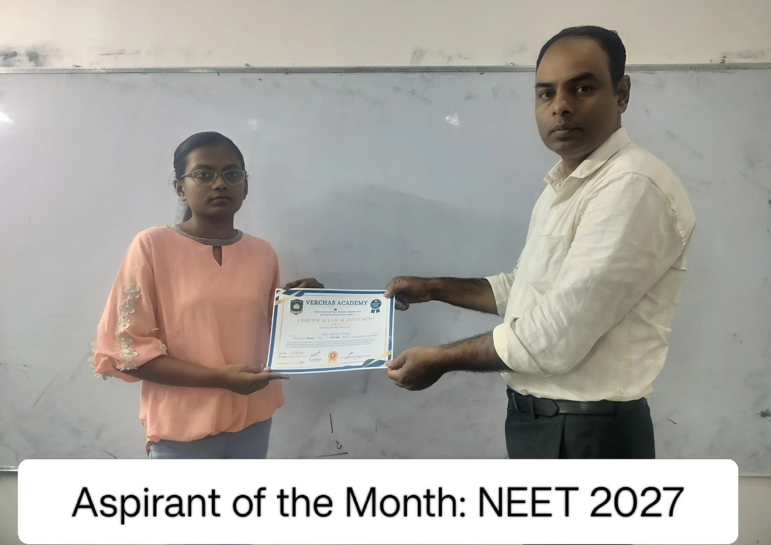 Verchas Academy - Certificate Distribution to Toppers